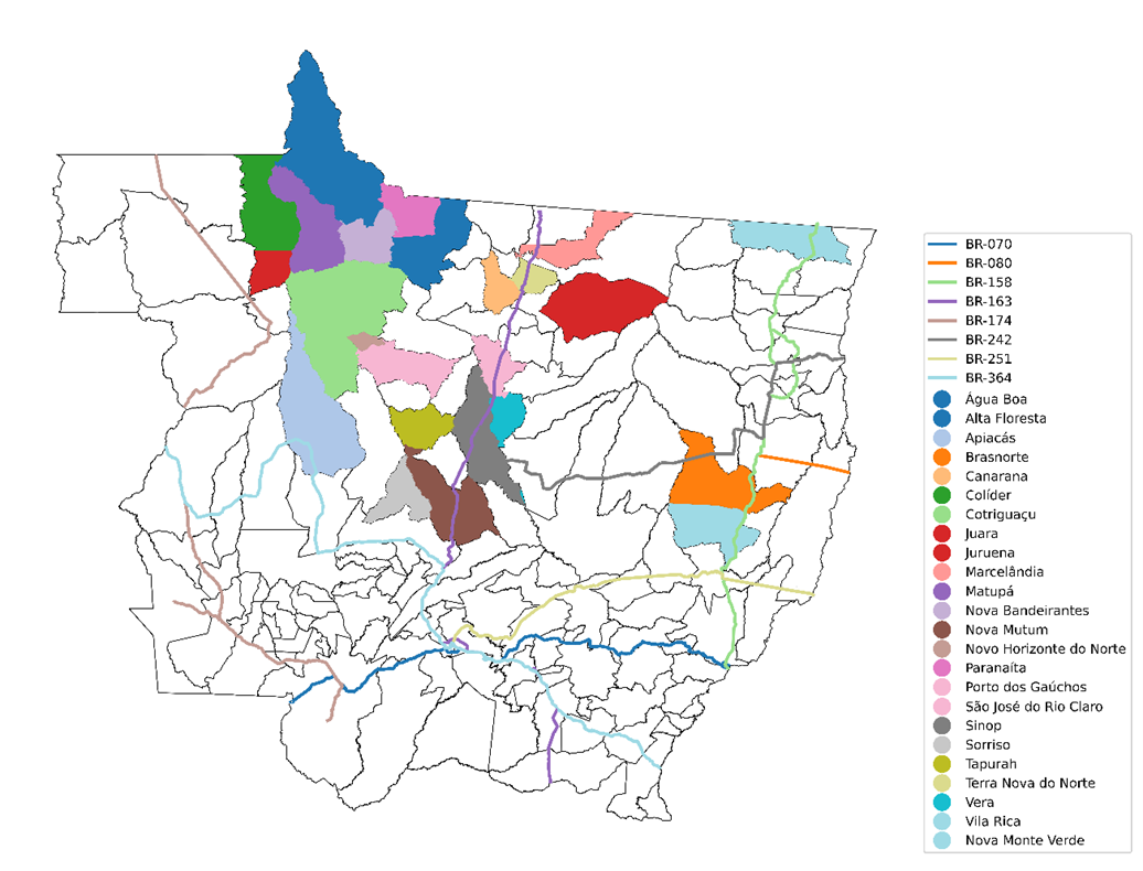 Graph 7 - Projects of colonization with federal highways in Mato Grosso